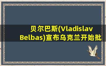 贝尔巴斯(Vladislav Belbas)宣布乌克兰开始批